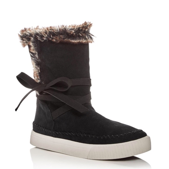 Toms Shoes - Toms Black Faux fur Boots NWT